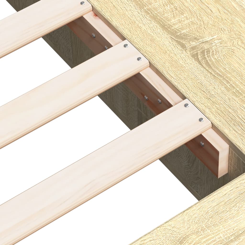 Sengeramme sonoma eik 120x200 cm konstruert tre