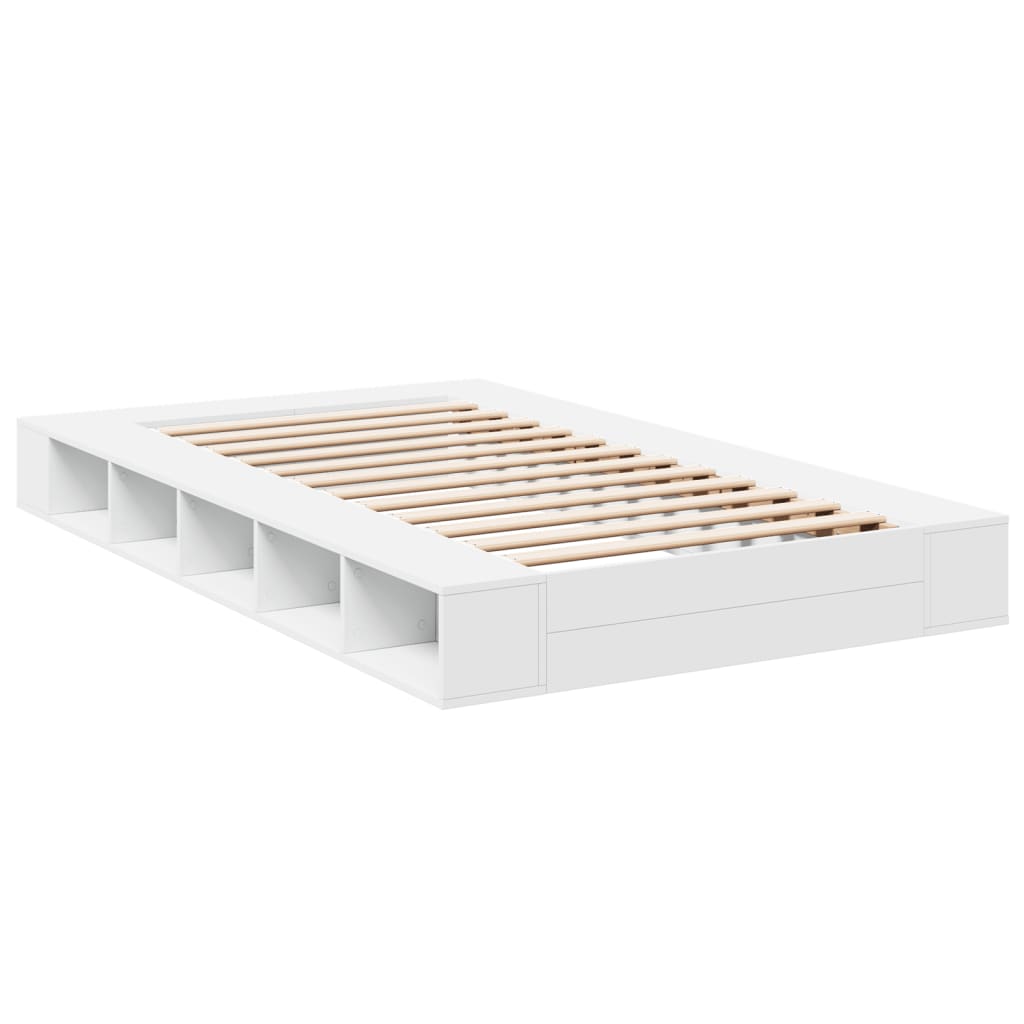 Sengeramme hvit 135x190 cm konstruert tre