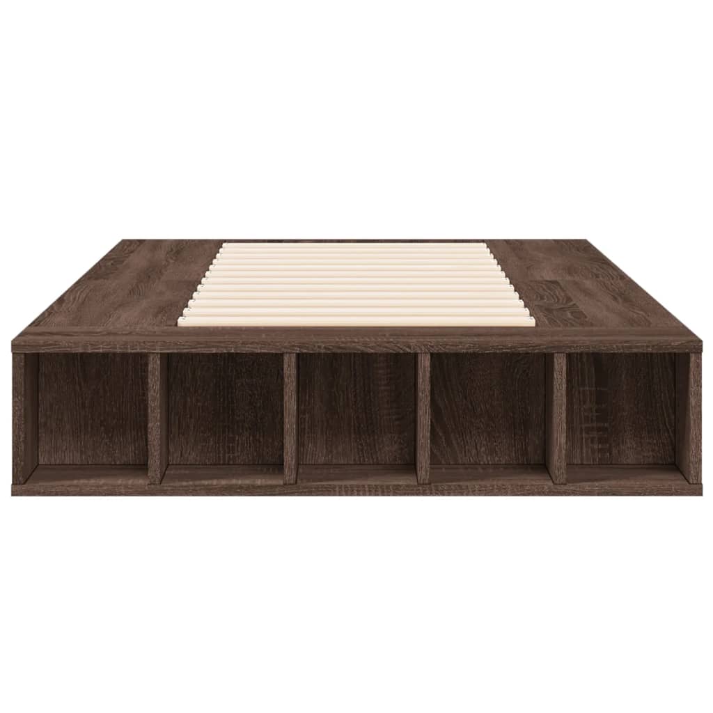 Sengeramme brun eik 100x200 cm konstruert tre