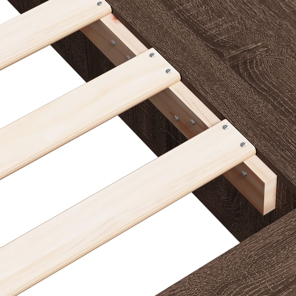 Sengeramme brun eik 100x200 cm konstruert tre