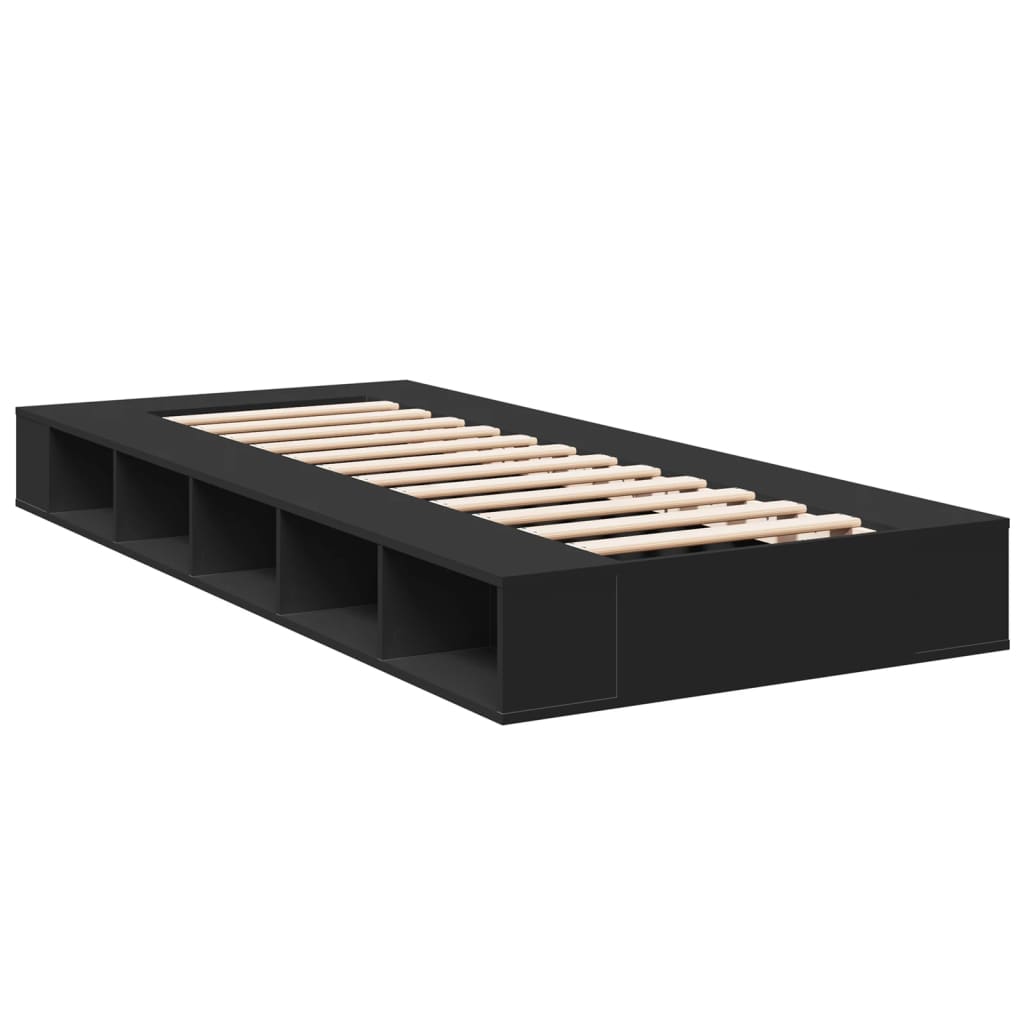 Sengeramme svart 90x190 cm konstruert tre