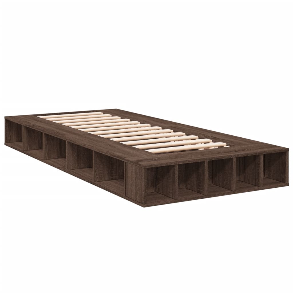 Sengeramme brun eik 90x190 cm konstruert tre
