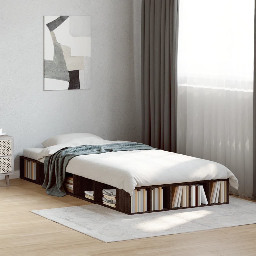 Sengeramme brun eik 90x190 cm konstruert tre