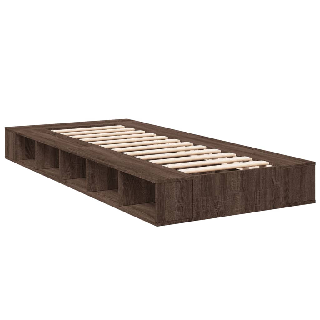 Sengeramme brun eik 90x190 cm konstruert tre