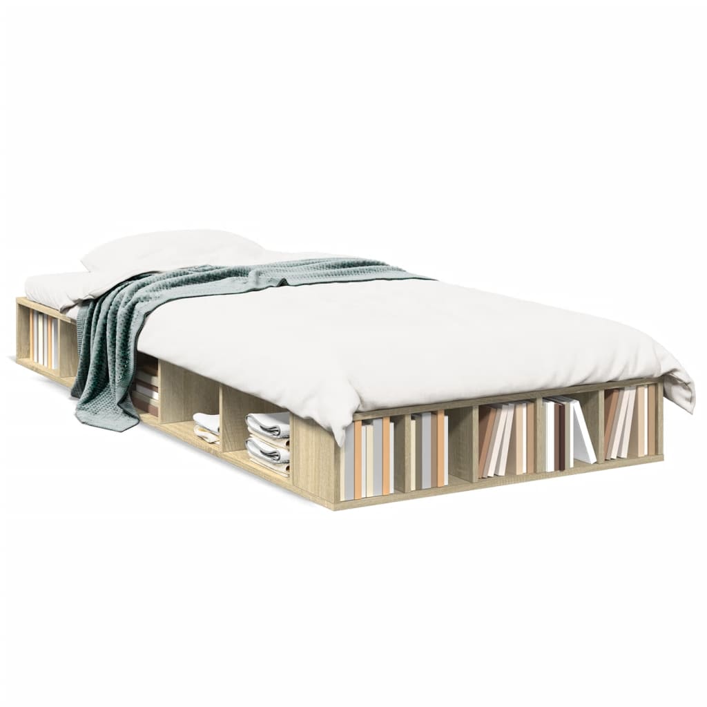 Sengeramme sonoma eik 75x190 cm konstruert tre