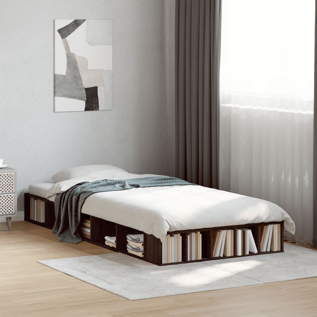 Sengeramme brun eik 75x190 cm konstruert tre