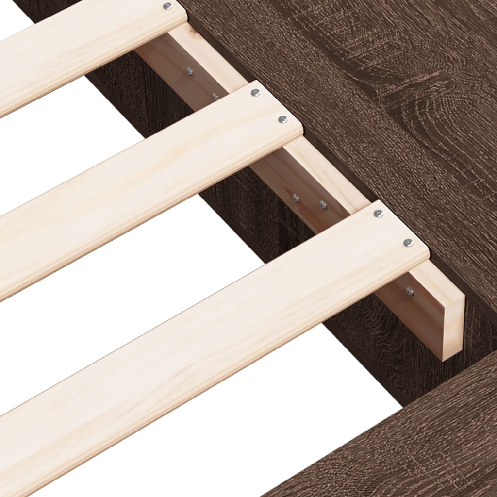 Sengeramme brun eik 75x190 cm konstruert tre
