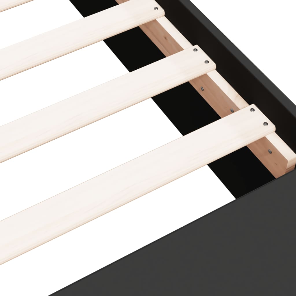 Sengeramme svart 160x200 cm konstruert tre