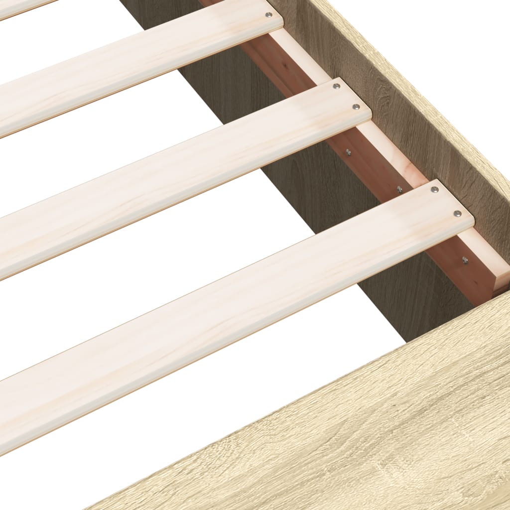 Sengeramme sonoma eik 150x200 cm konstruert tre