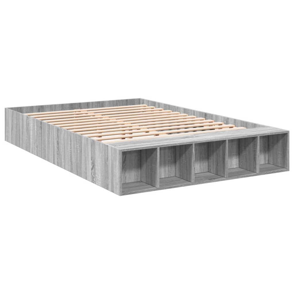 Sengeramme grå sonoma 150x200 cm konstruert tre