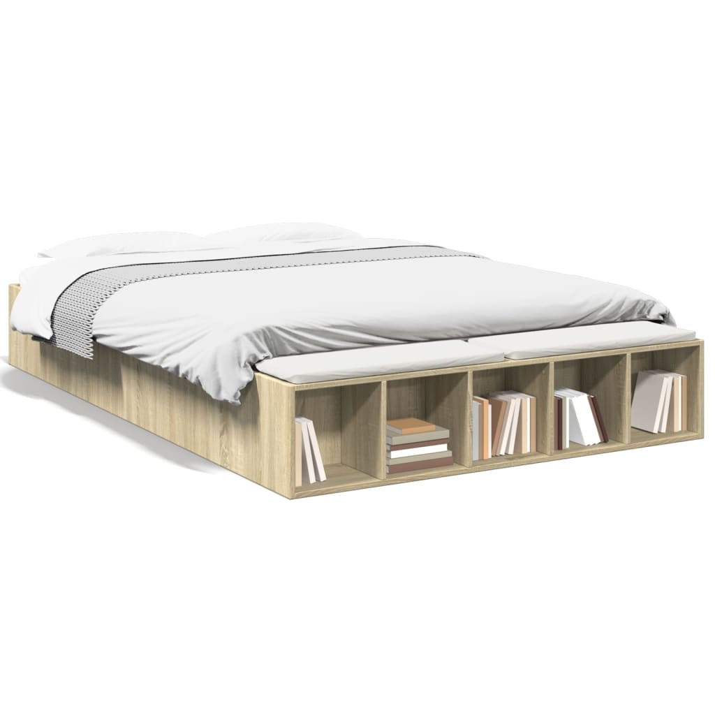 Sengeramme sonoma eik 140x200 cm konstruert tre