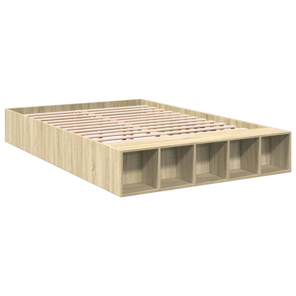 Sengeramme sonoma eik 140x200 cm konstruert tre