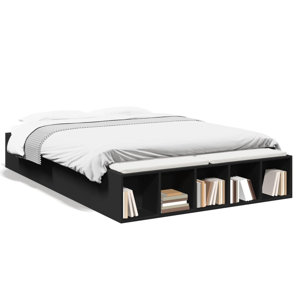 Sengeramme svart 135x190 cm konstruert tre