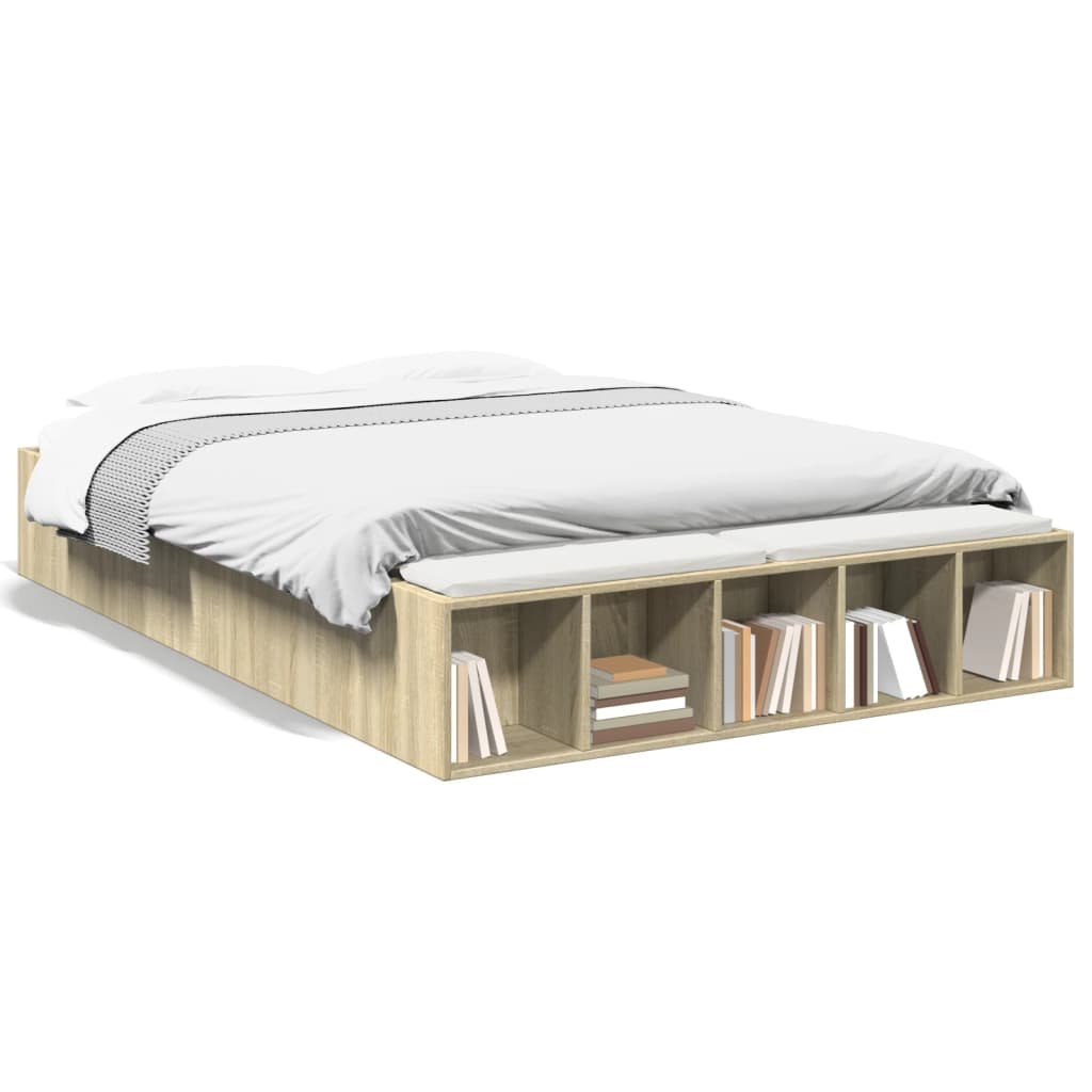 Sengeramme sonoma eik 135x190 cm konstruert tre