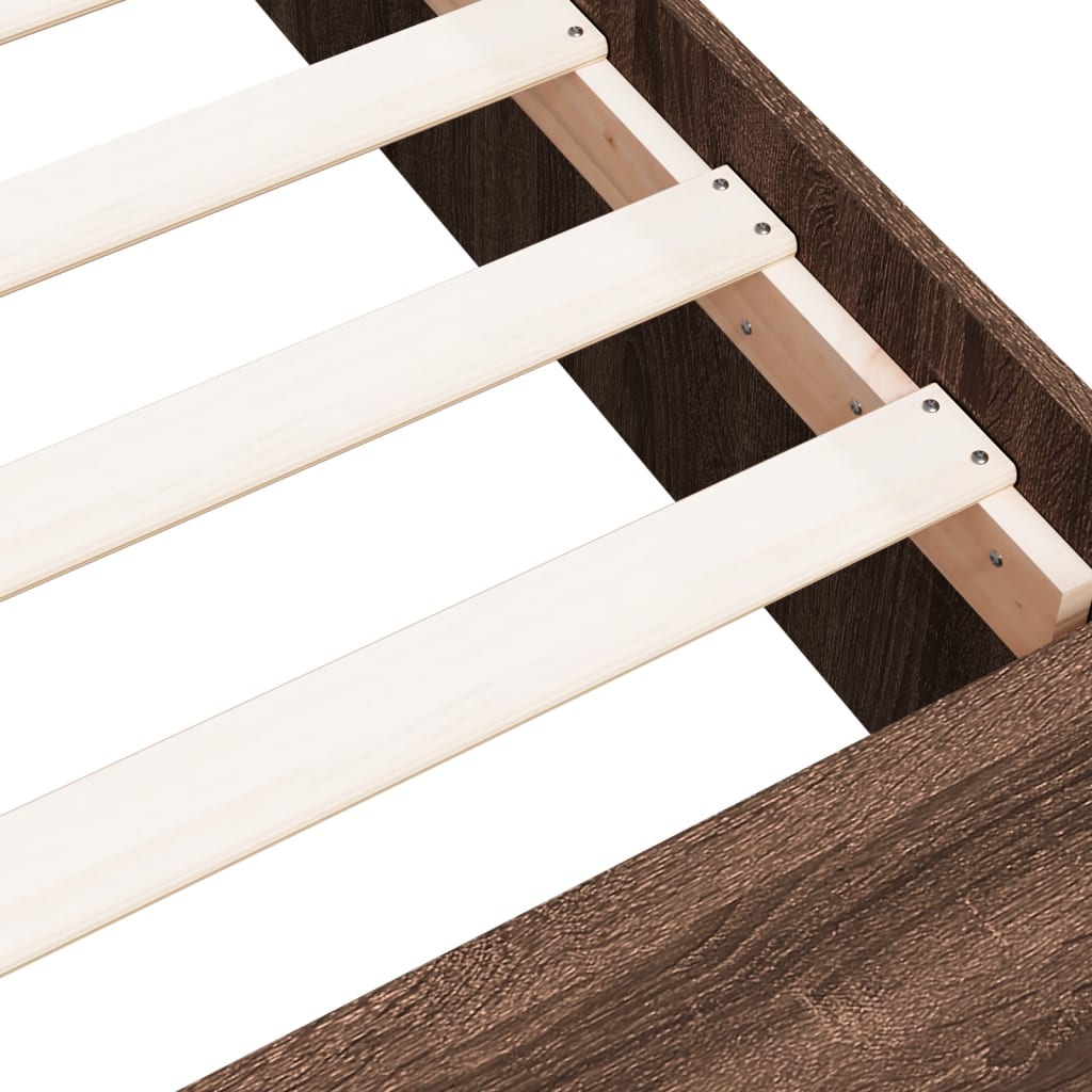 Sengeramme brun eik 100x200 cm konstruert tre
