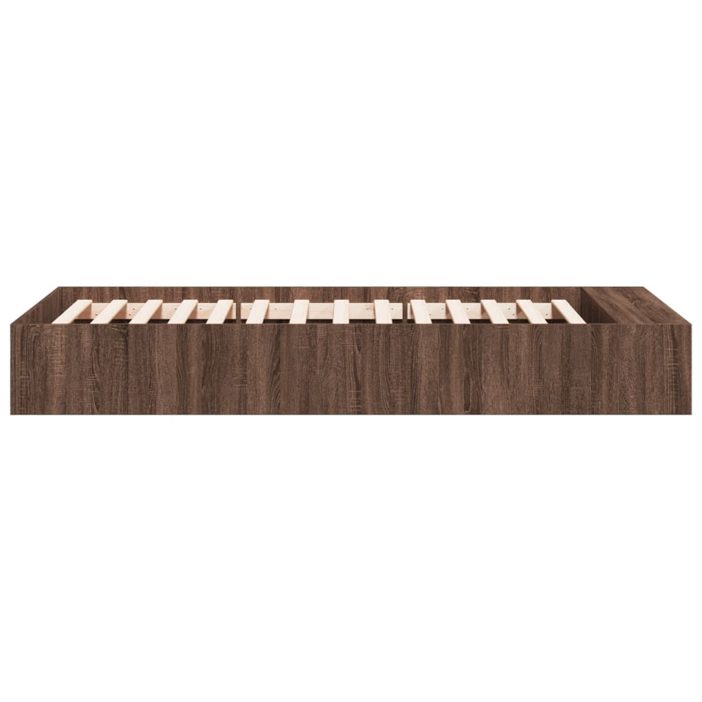 Sengeramme brun eik 90x200 cm konstruert tre