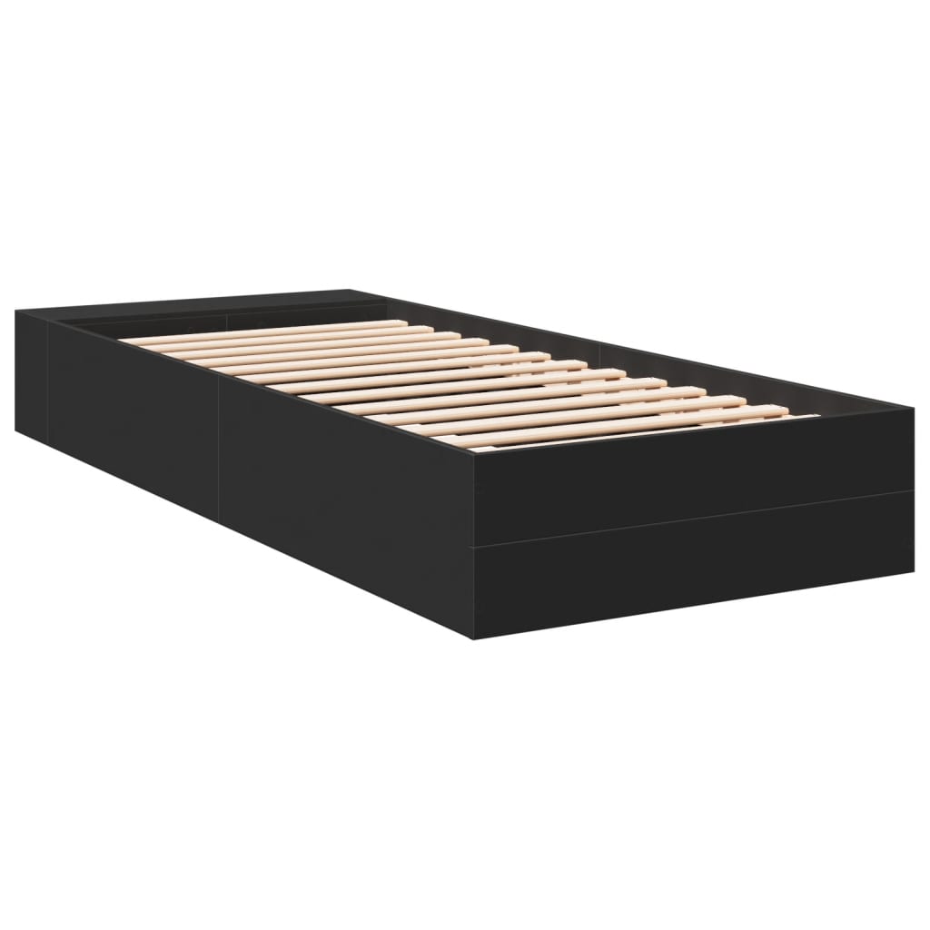 Sengeramme svart 90x190 cm konstruert tre