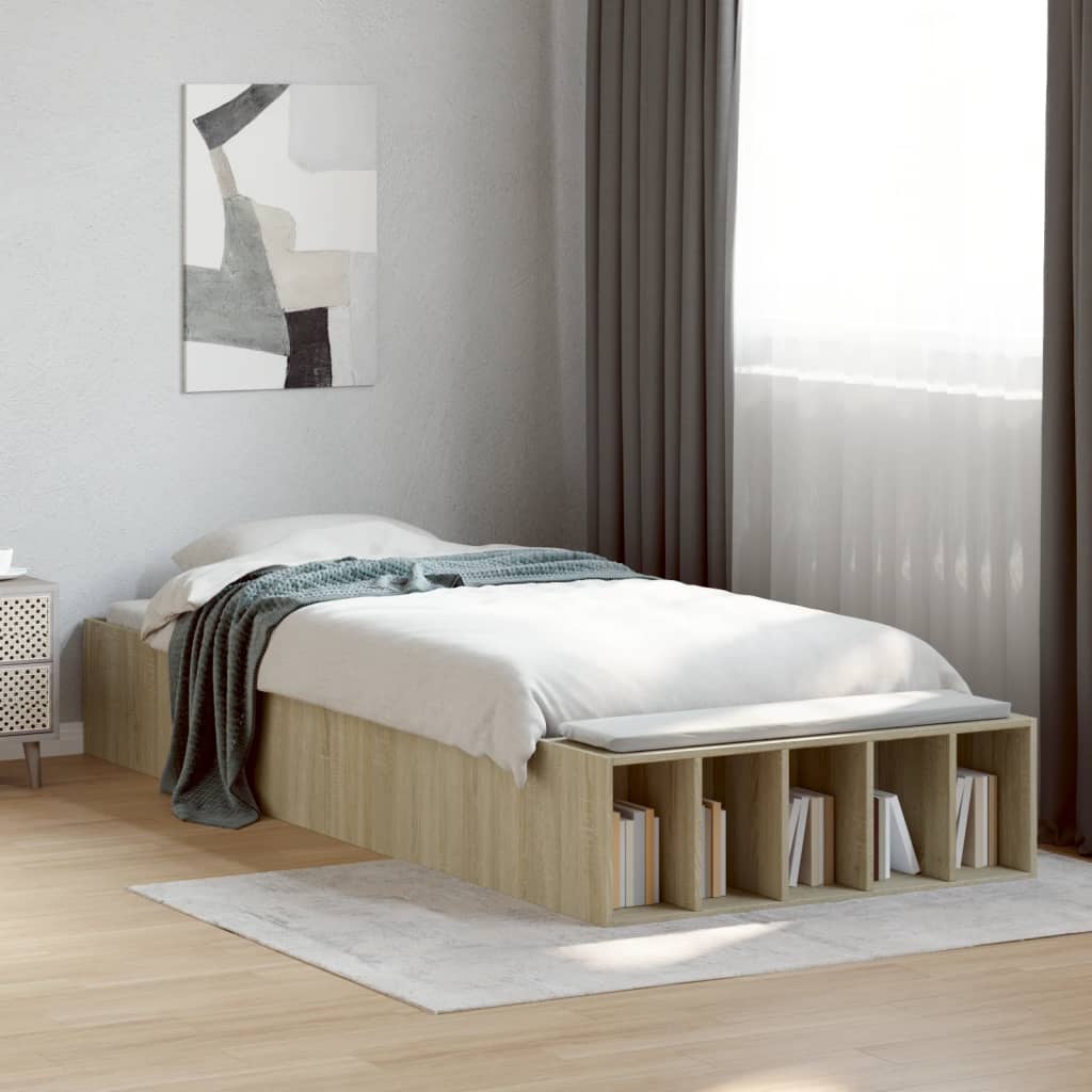 Sengeramme sonoma eik 75x190 cm konstruert tre