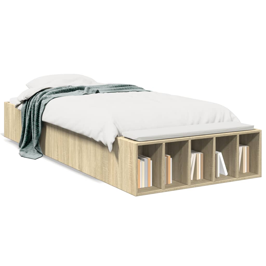 Sengeramme sonoma eik 75x190 cm konstruert tre