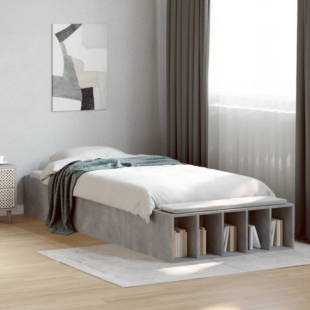 Sengeramme betonggrå 75x190 cm konstruert tre
