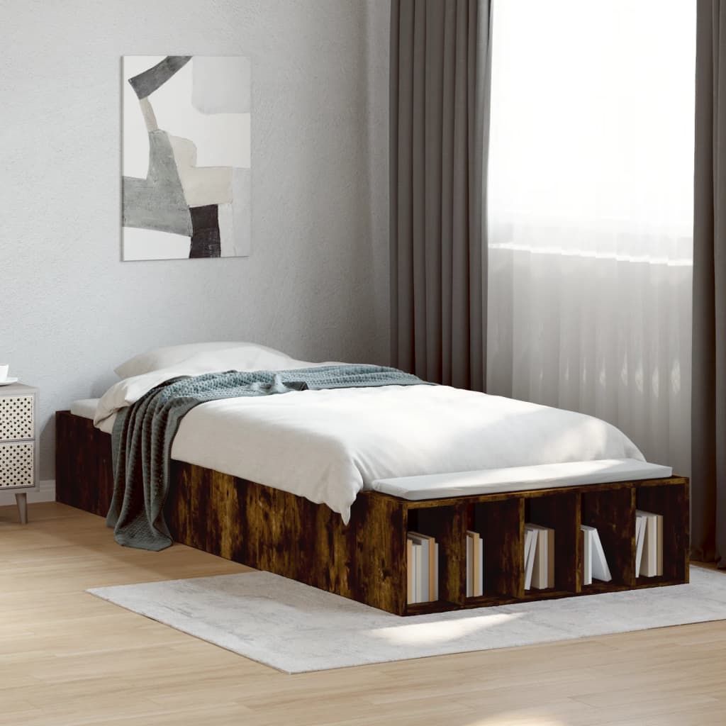Sengeramme røkt eik 75x190 cm konstruert tre