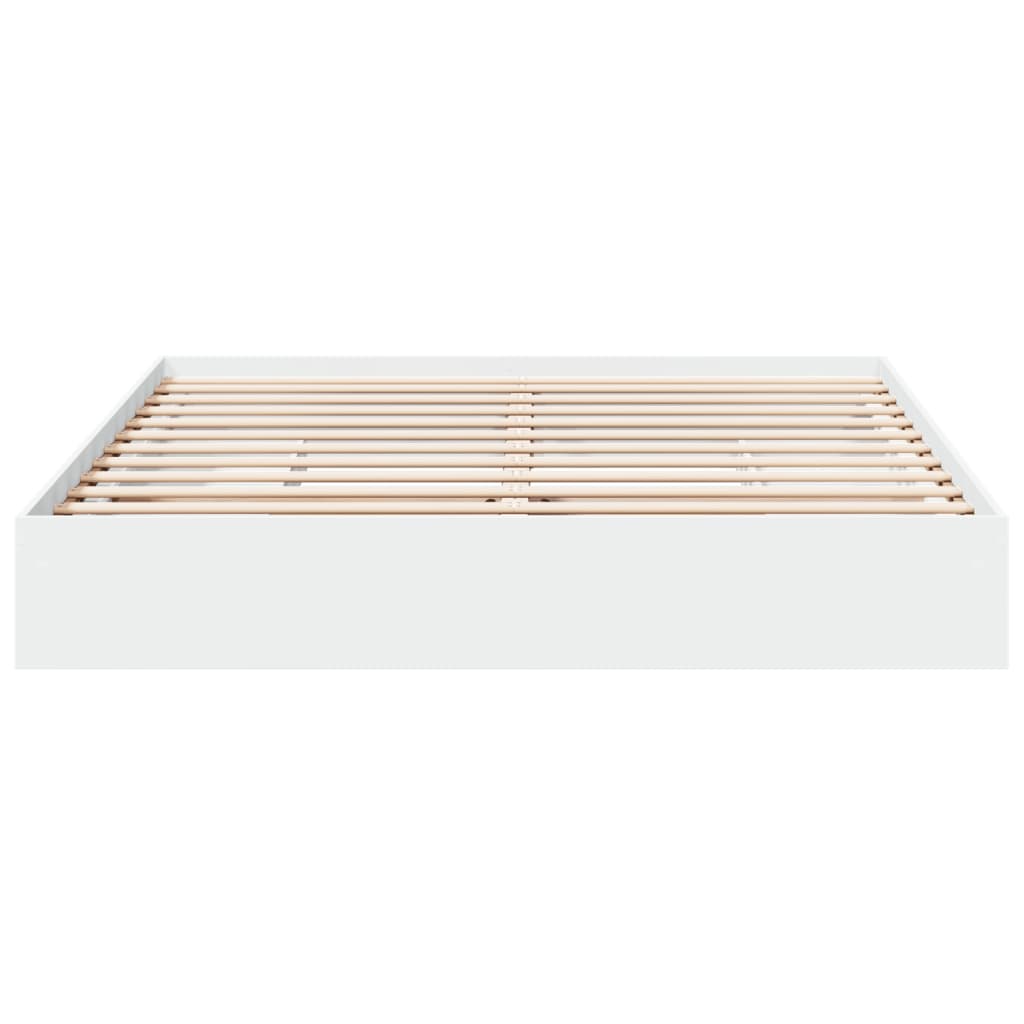 Sengeramme med skuffer hvit 180x200 cm konstruert tre