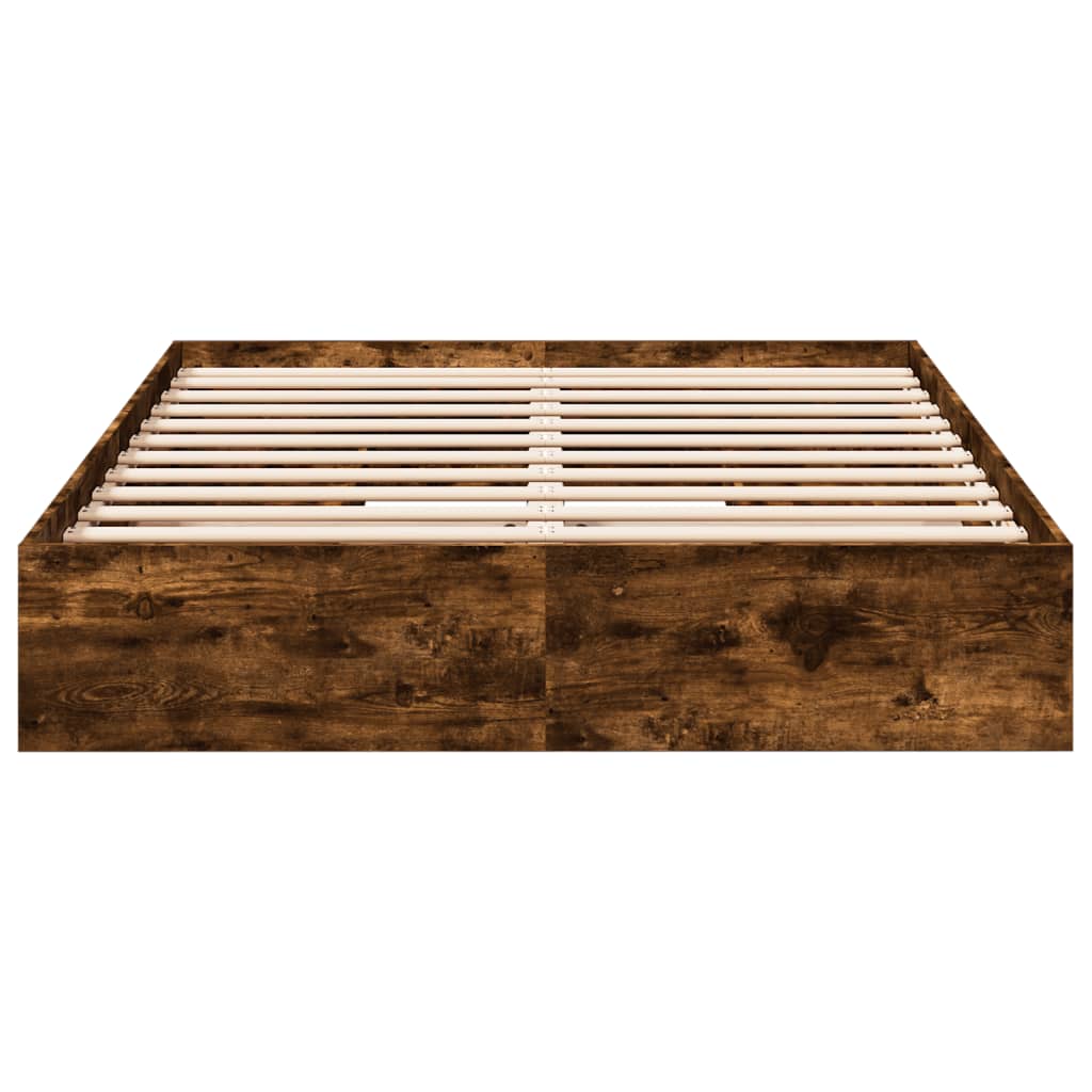 Sengeramme med skuffer røkt eik 160x200 cm konstruert tre