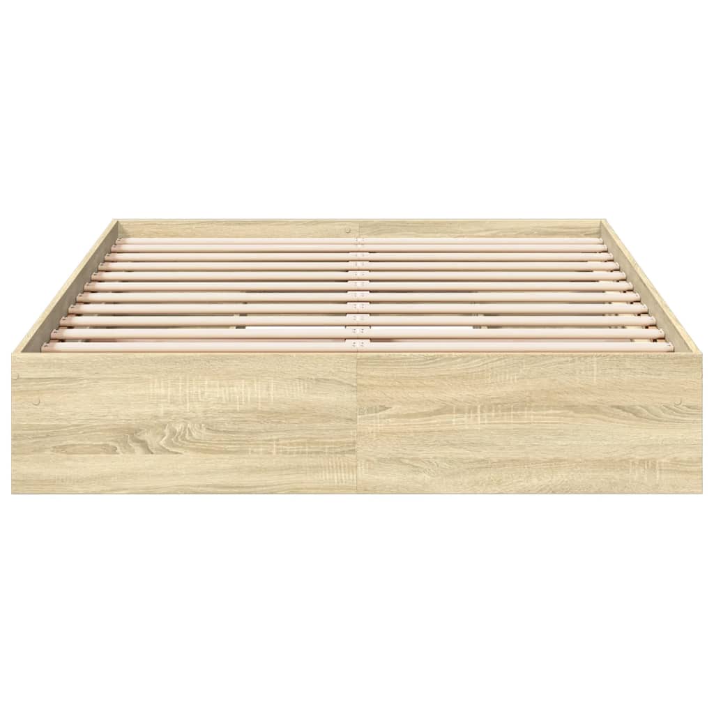 Sengeramme med skuffer sonoma eik 135x190 cm konstruert tre