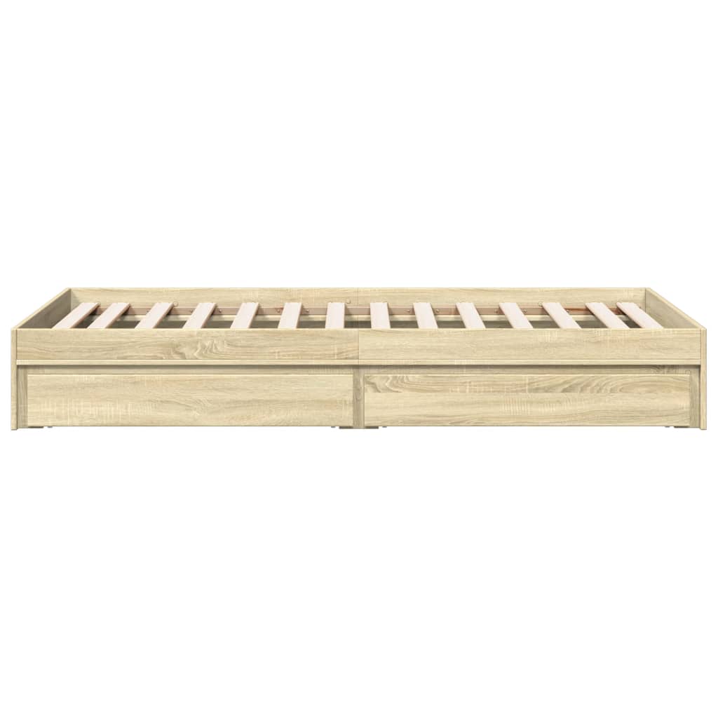 Sengeramme med skuffer sonoma eik 90x190 cm konstruert tre