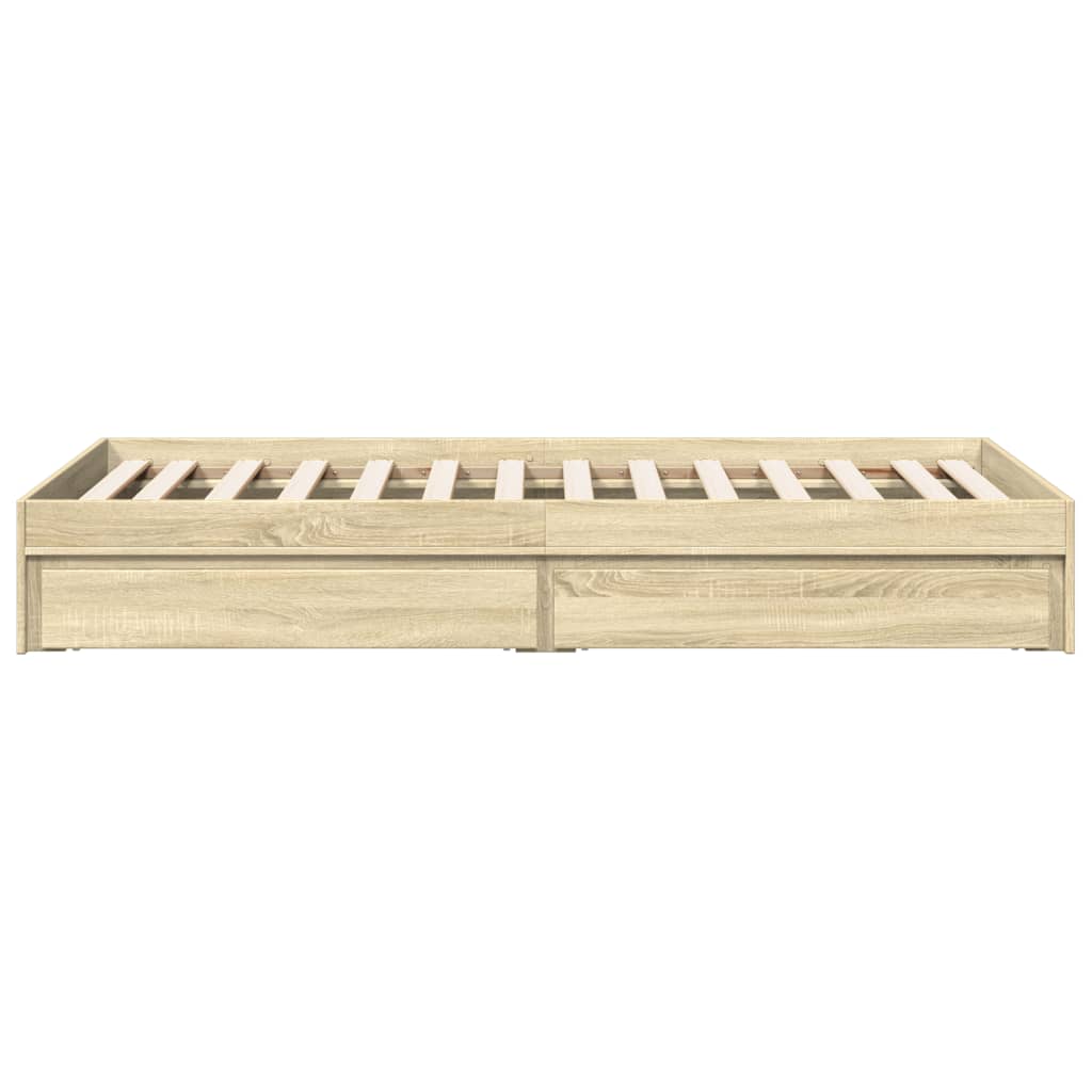 Sengeramme med skuffer sonoma eik 75x190 cm konstruert tre