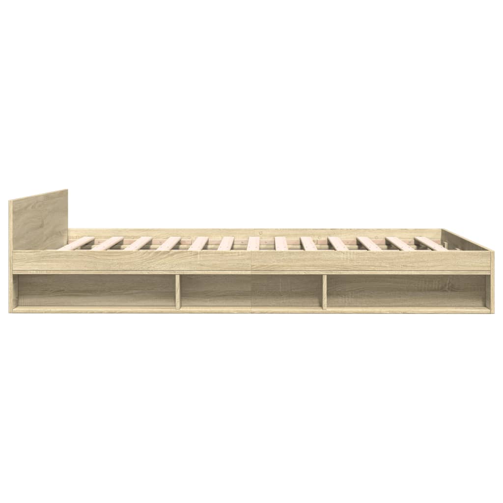 Sengeramme med skuffer sonoma eik 150x200 cm konstruert tre