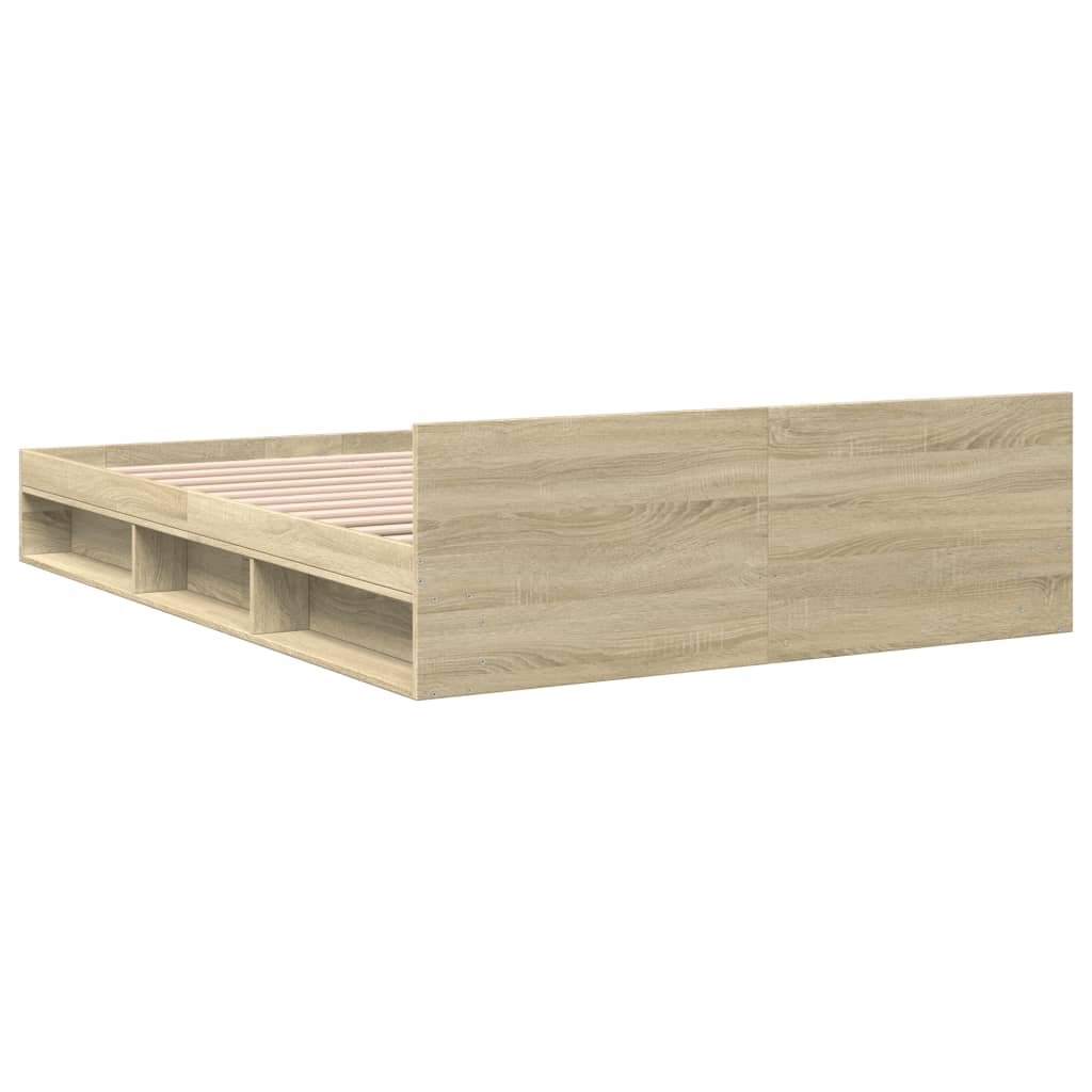 Sengeramme med skuffer sonoma eik 150x200 cm konstruert tre