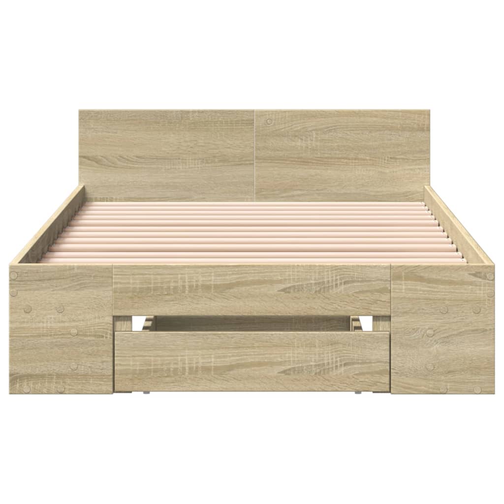 Sengeramme med skuff sonoma eik 90x190 cm konstruert tre