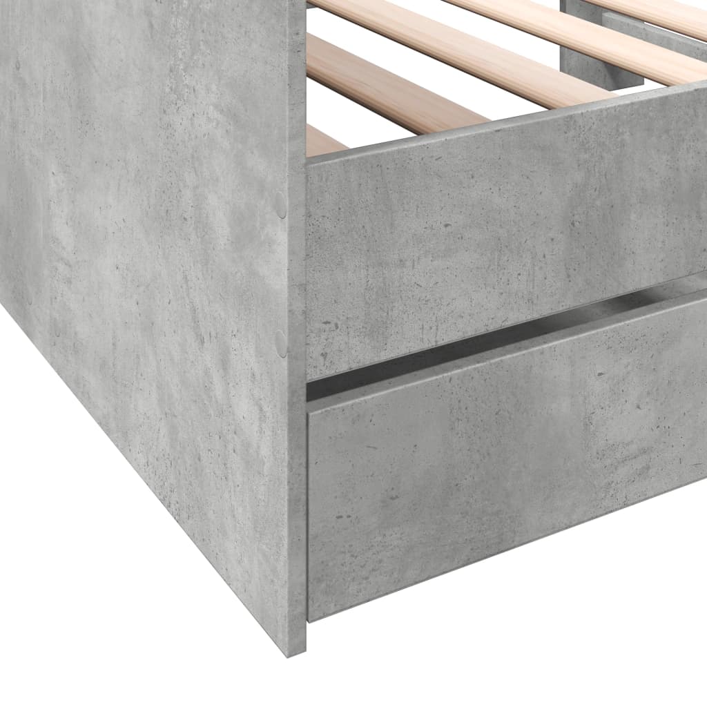 Dagseng med skuffer uten Madrass betonggrå 100x200 cm