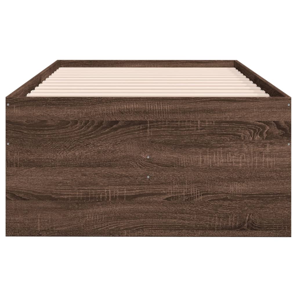 Dagseng med skuffer uten Madrass brun eik 90x200 cm
