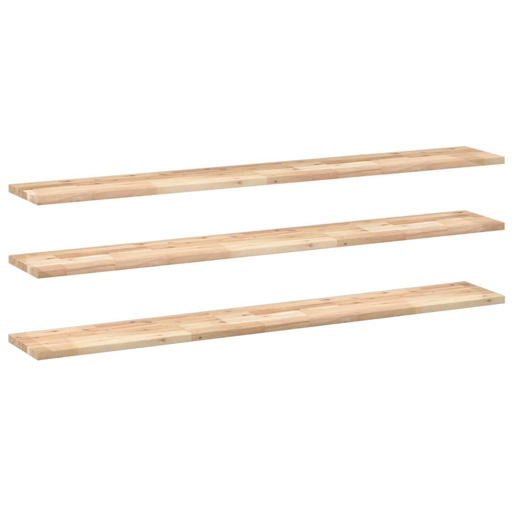 Flytende hyller 3 stk 140x20x2 cm ubehandlet heltre akasie