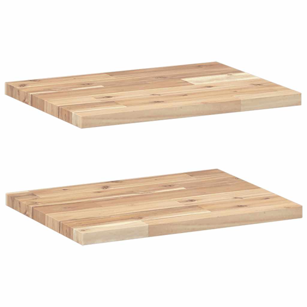 Flytende hyller 2 stk 40x30x2 cm ubehandlet heltre akasie