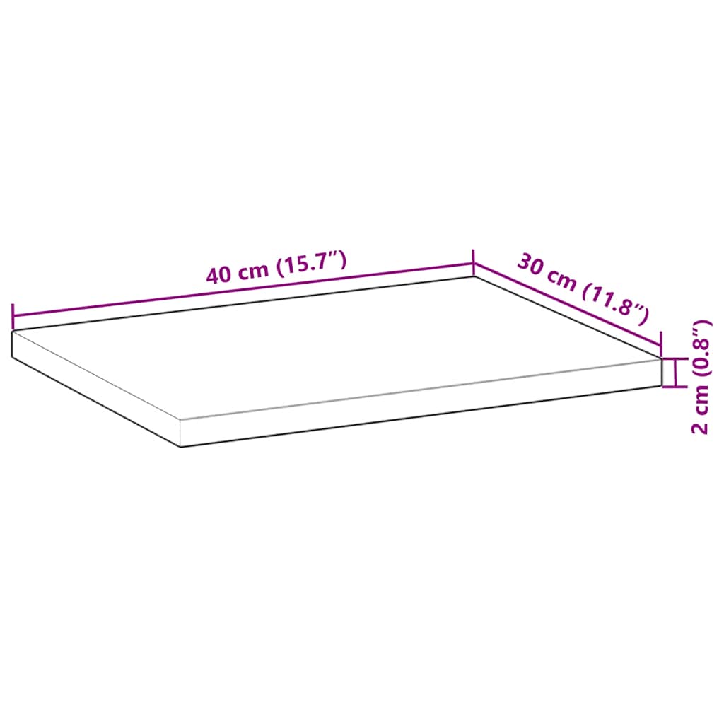 Flytende hyller 2 stk 40x30x2 cm ubehandlet heltre akasie
