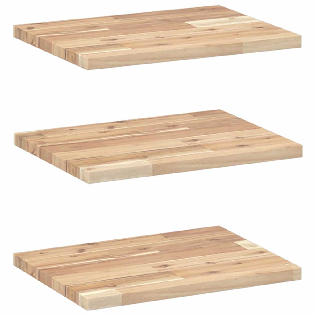 Flytende hyller 3 stk 40x30x2 cm ubehandlet heltre akasie