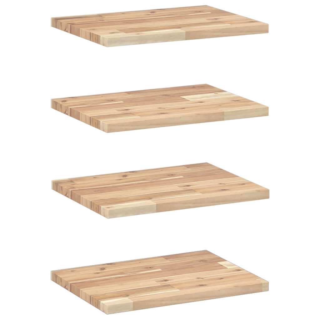 Flytende hyller 4 stk 40x30x2 cm ubehandlet heltre akasie