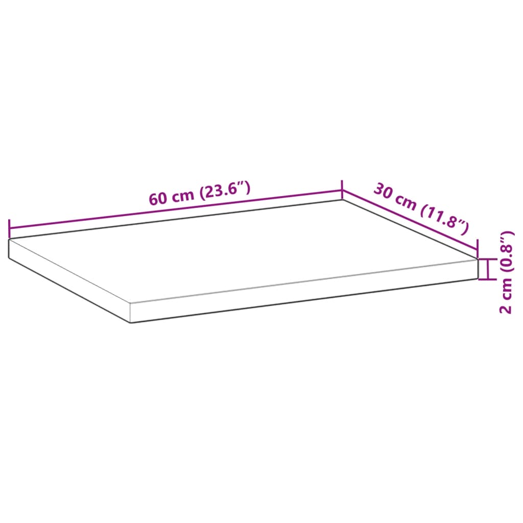 Flytende hylle 60x30x2 cm ubehandlet heltre akasie