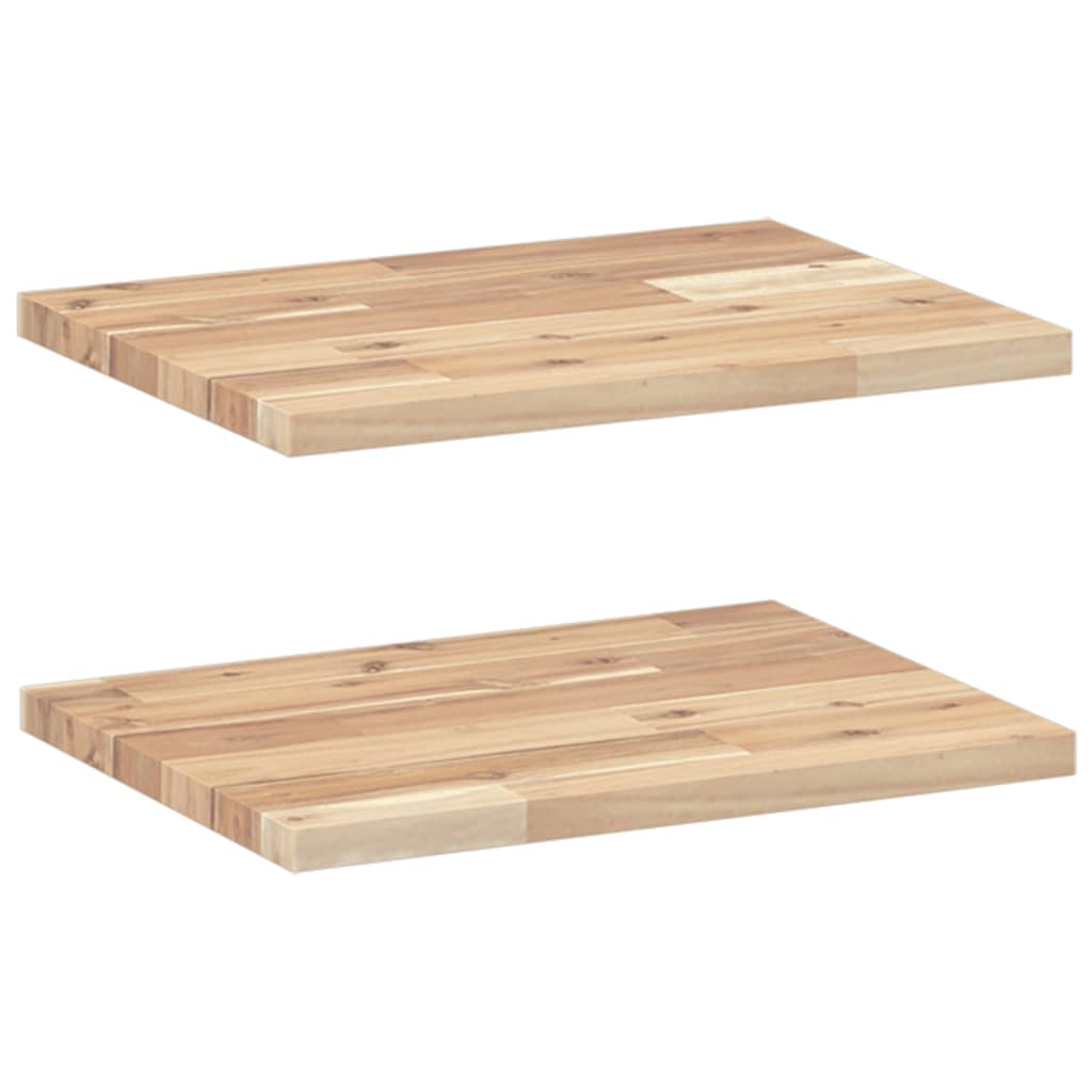 Flytende hyller 2 stk 60x30x2 cm ubehandlet heltre akasie