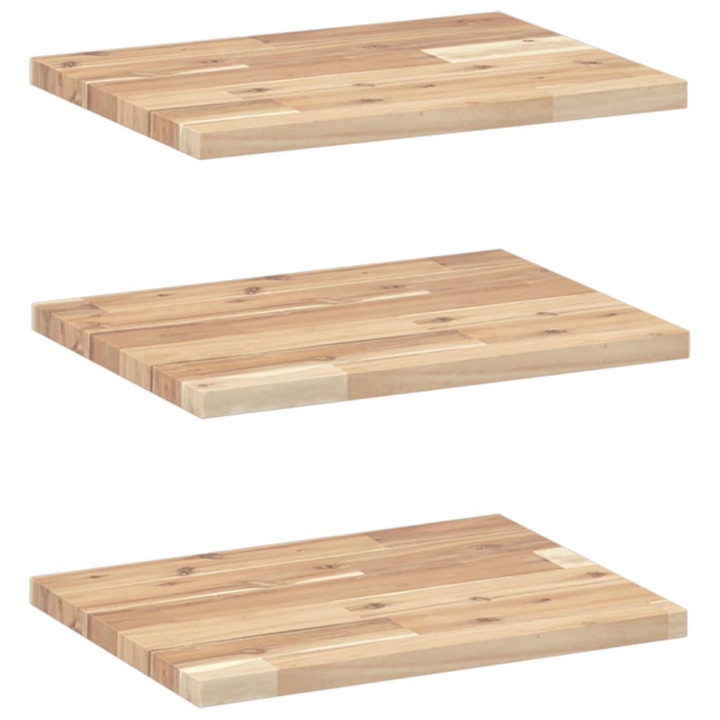 Flytende hyller 3 stk 60x30x2 cm ubehandlet heltre akasie