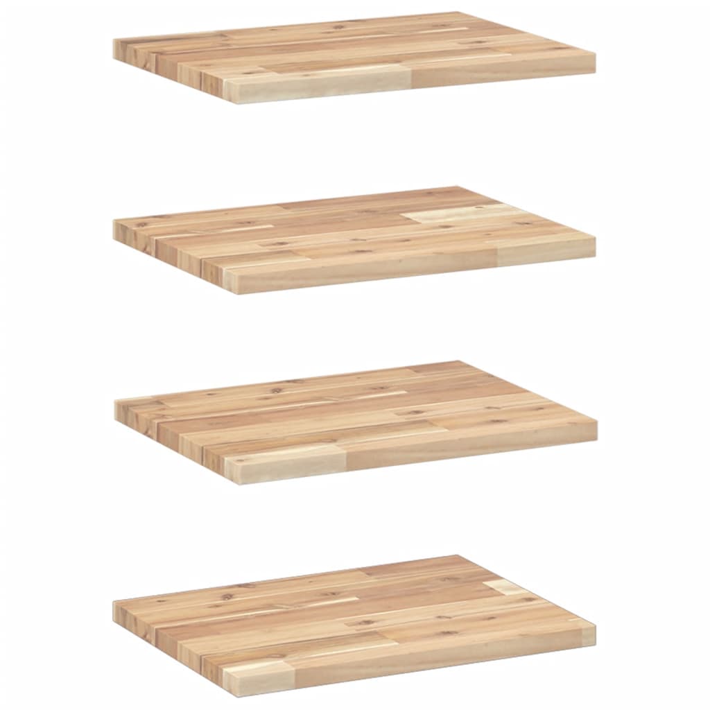 Flytende hyller 4 stk 60x30x2 cm ubehandlet heltre akasie