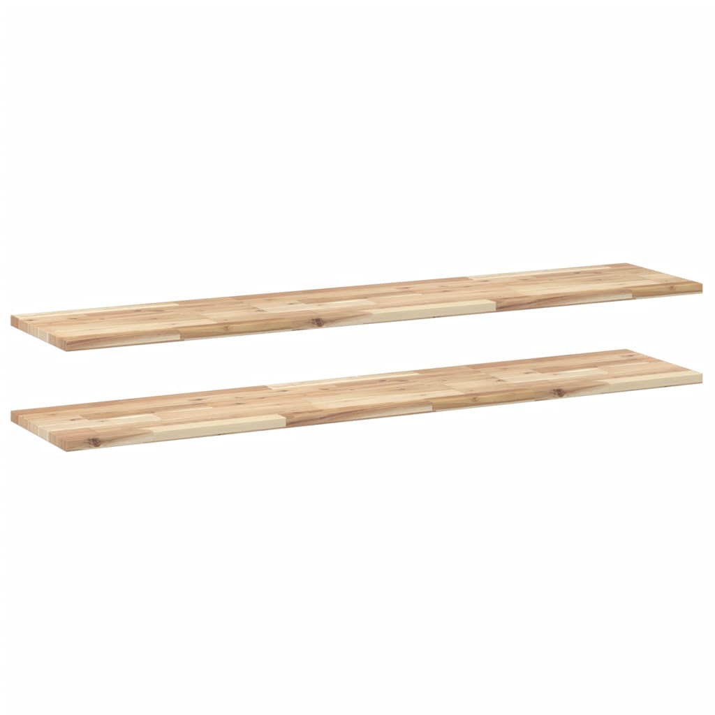 Flytende hyller 2 stk 160x30x2 cm ubehandlet heltre akasie