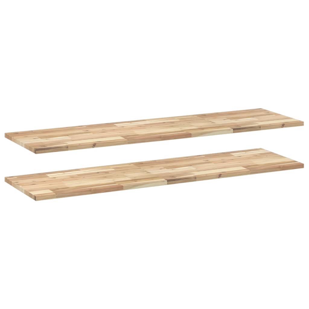 Flytende hyller 2 stk 140x40x2 cm ubehandlet heltre akasie