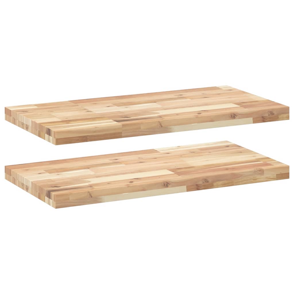 Flytende hyller 2 stk 60x40x4 cm ubehandlet heltre akasie