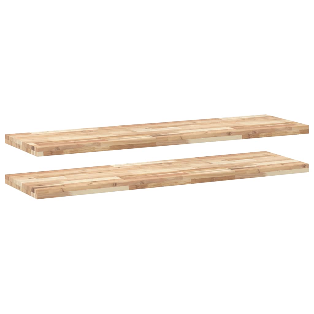 Flytende hyller 2 stk 140x40x4 cm ubehandlet heltre akasie