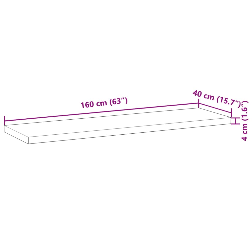 Flytende hyller 4 stk 160x40x4 cm ubehandlet heltre akasie