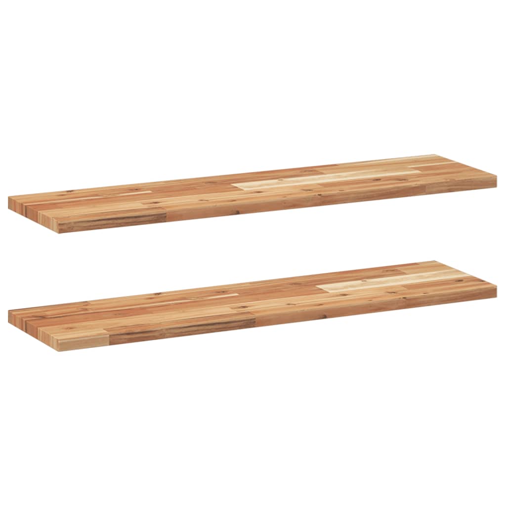 Flytende hyller 2 stk 100x20x2 cm oljebehandlet heltre akasie